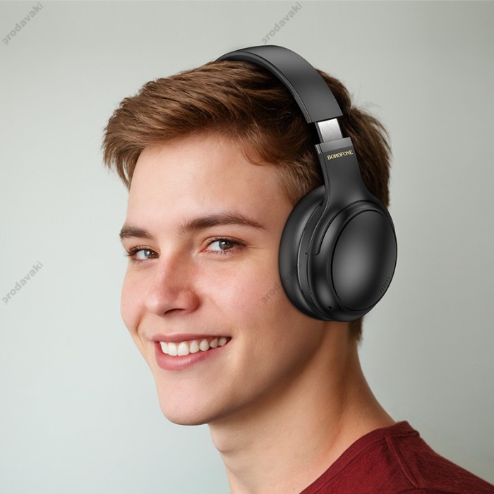 Бездротові Bluetooth навушники BOROFONE BO29 Fascinador headphones BT 5.4 Black
