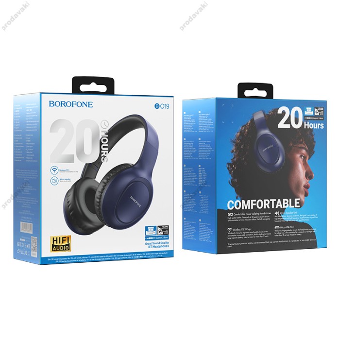 Бездротові Bluetooth навушники Borofone BO19 Musique headphones BT 5.3 Blue