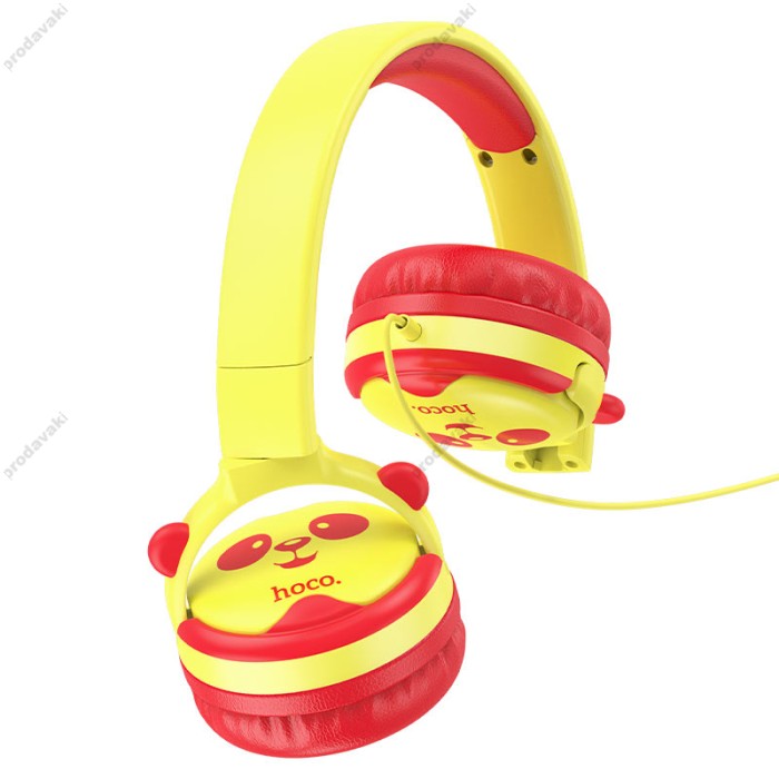 Дротові навушники HOCO W31 Children headphones Panda Yellow