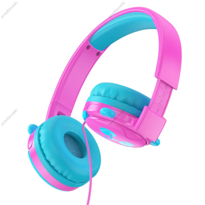 Дротові навушники HOCO W31 Children headphones Panda Rose-Red