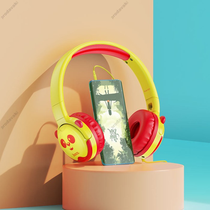 Дротові навушники HOCO W31 Children headphones Panda Yellow