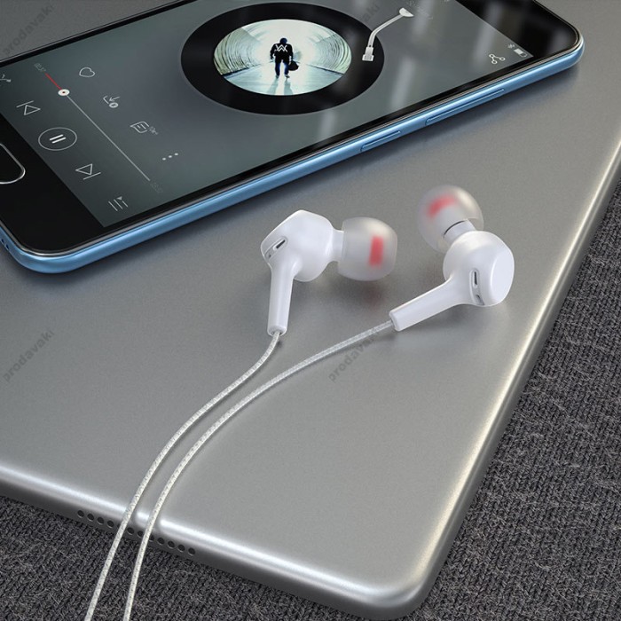 Дротові навушники HOCO M78 El Placer universal earphones with microphone White