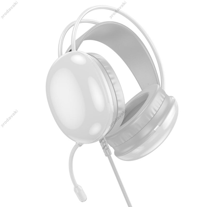 Дротові навушники HOCO W109 Rich gaming headphones RGB AUX+USB White