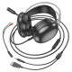 Дротові навушники HOCO W109 Rich gaming headphones RGB AUX+USB Black