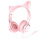 Дротові навушники Hoco W36 Cat ear headphones with mic Pink