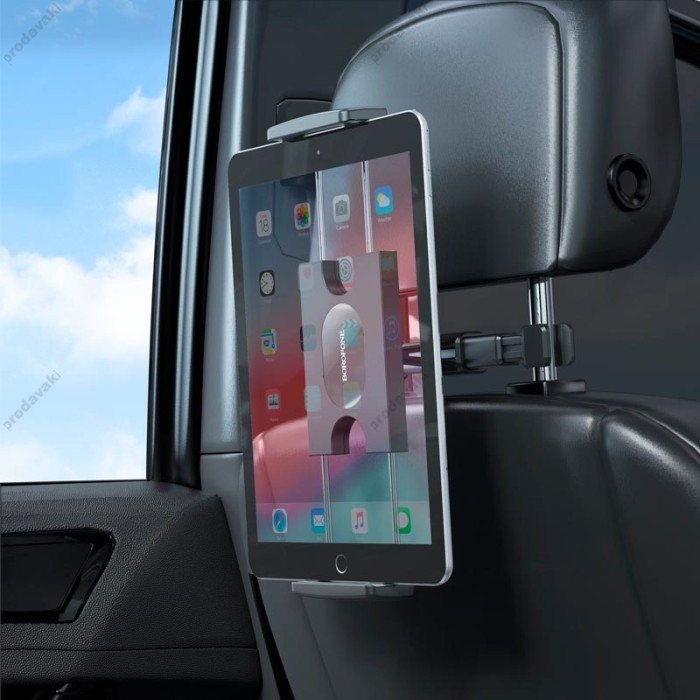 Автомобільний тримач на підголівник BOROFONE BH101 Airy tablet car holder (headrest) Black