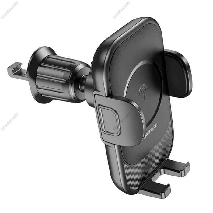 Автомобільний тримач із бездротовою зарядкою BOROFONE BH204 Blue Charm wireless (air outlet) 15W Black