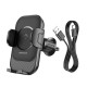 Автомобільний тримач із бездротовою зарядкою BOROFONE BH204 Blue Charm wireless (air outlet) 15W Black