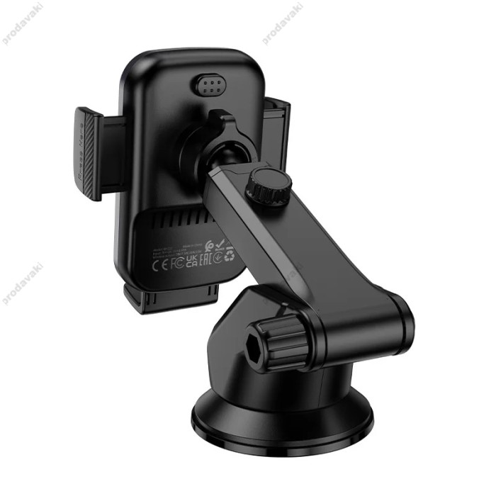 Автомобільний тримач із бездротовою зарядкою BOROFONE BH222 Leading push-type wireless (center console) Black