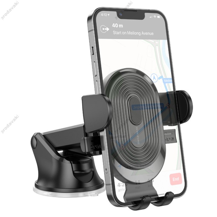 Автомобільний тримач BOROFONE BH85 Experience one-button car holder (center console) Black