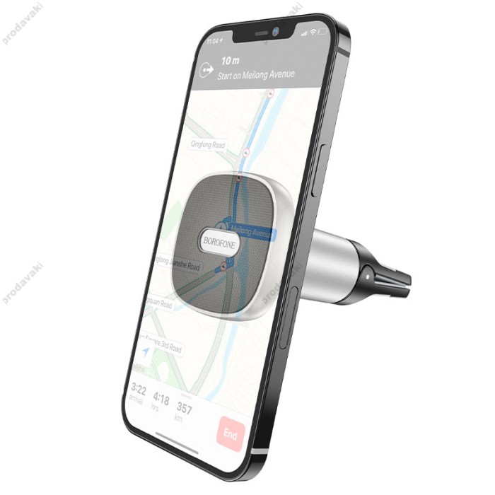 Автомобільний тримач BOROFONE BH44 Smart air outlet magnetic car bracket extended version Black-Silver