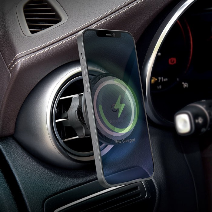 Автомобільний тримач із бездротовою зарядкою BOROFONE BH45 Mobile magnetic wireless charging Black