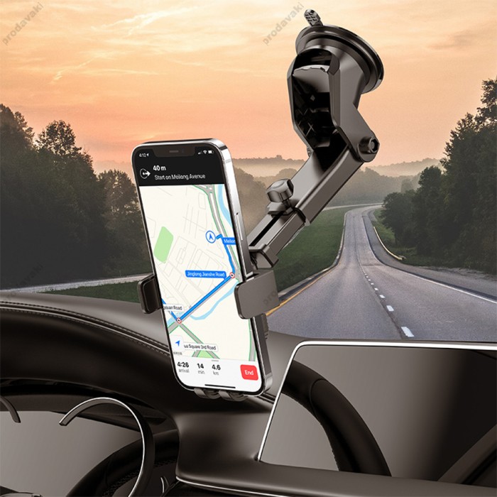 Автомобільний тримач BOROFONE BH39 Amazing bay one touch center console car holder Black
