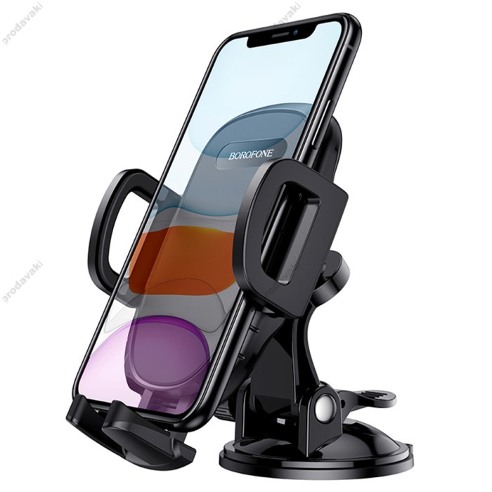 Автомобільний тримач BOROFONE BH37 Route push type suction cup Black