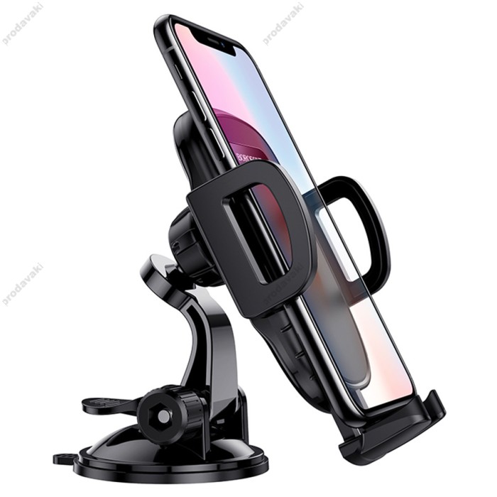 Автомобільний тримач BOROFONE BH37 Route push type suction cup Black