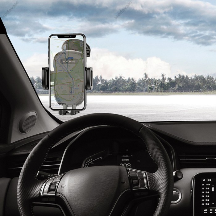 Автомобільний тримач BOROFONE BH37 Route push type suction cup Black