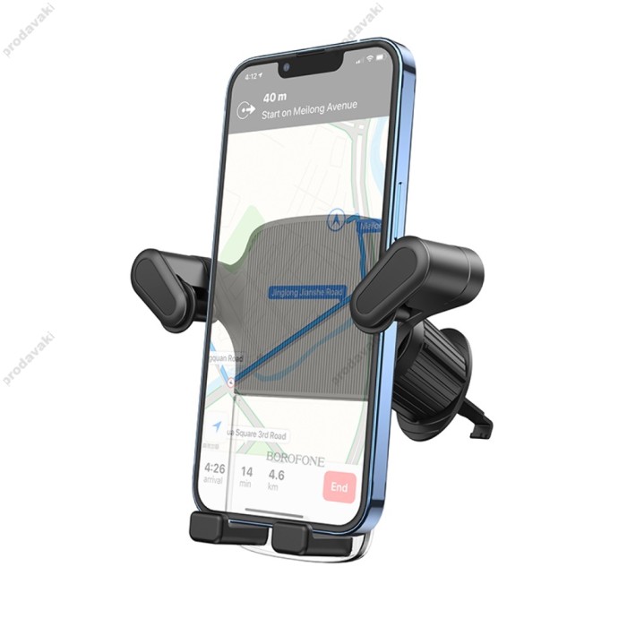 Автомобільний тримач BOROFONE BH86 Crystal ice car holder (air outlet) Black