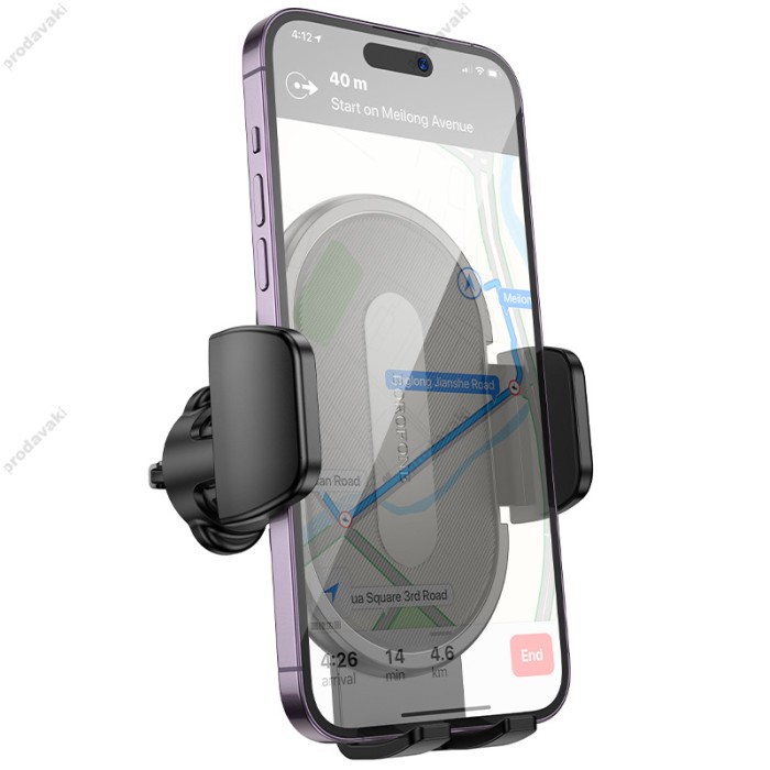 Автомобільний тримач BOROFONE BH133 Rio push-type car holder (air outlet) Black