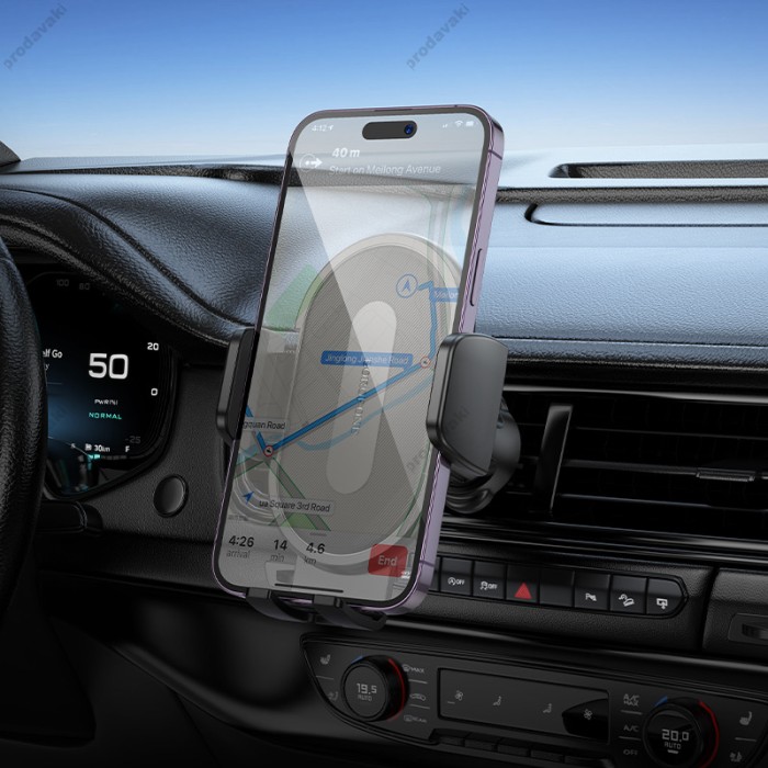 Автомобільний тримач BOROFONE BH133 Rio push-type car holder (air outlet) Black