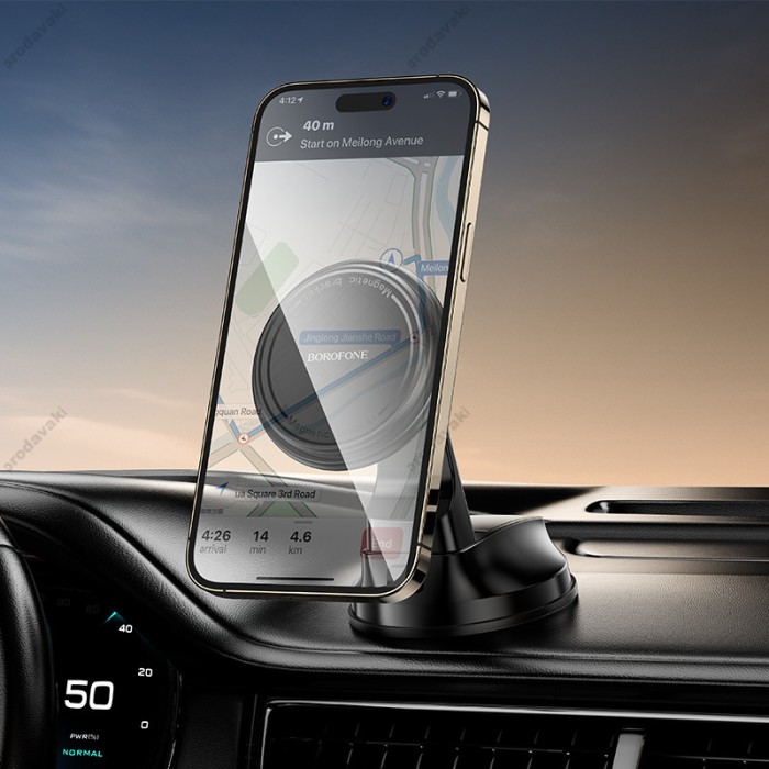 Автомобільний тримач BOROFONE BH136 Parker magnetic car holder (center console) Black