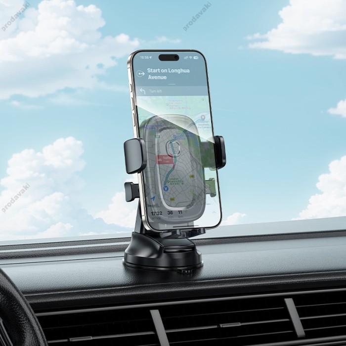 Автомобільний тримач BOROFONE BH132 Follower one-button car holder (center console) Black