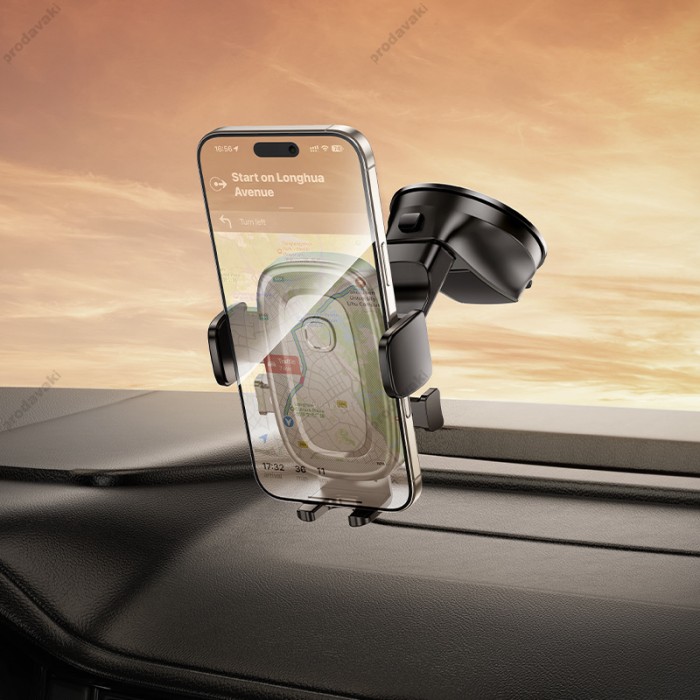 Автомобільний тримач BOROFONE BH132 Follower one-button car holder (center console) Black