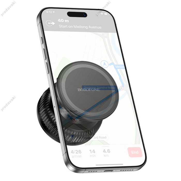 Автомобільний тримач BOROFONE BH139 Rider vacuum suction cup magnetic holder (universal) Black