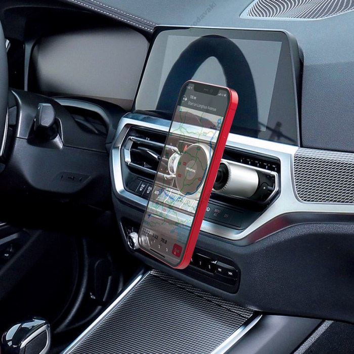 Автомобільний тримач BOROFONE BH47 Cool move air outlet magnetic car holder extended version Black-Silver