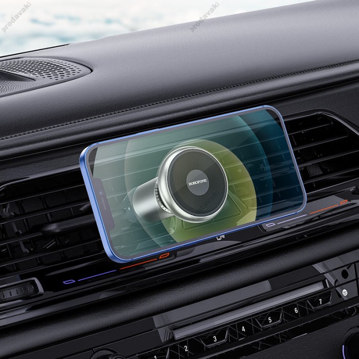 Автомобільний тримач BOROFONE BH47 Cool move air outlet magnetic car holder extended version Black-Silver