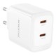 Мережевий зарядний пристрій Borofone BN31 Cargador dual port charger 45W White