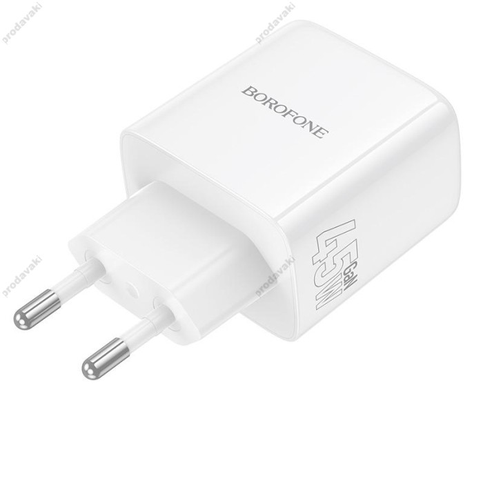 Мережевий зарядний пристрій Borofone BN31 Cargador dual port charger 45W White