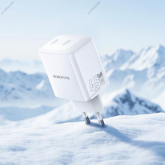 Мережевий зарядний пристрій Borofone BN31 Cargador dual port charger 45W White