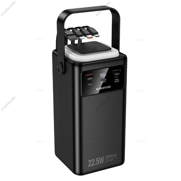 Повербанк портативний акумулятор Power bank BOROFONE BJ65B High 22.5W+PD20W 80000mAh Black