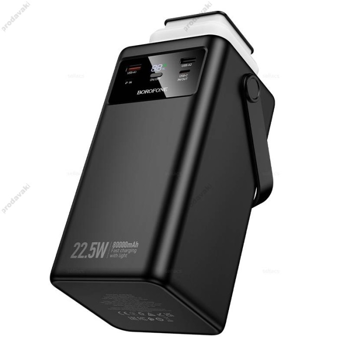 Повербанк портативний акумулятор Power bank BOROFONE BJ65B High 22.5W+PD20W 80000mAh Black