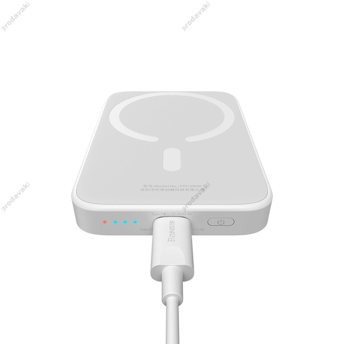 Повербанк портативний акумулятор Power bank Baseus Airpow Magnetic магнітний 20W 6000mAh White P10022807213-00