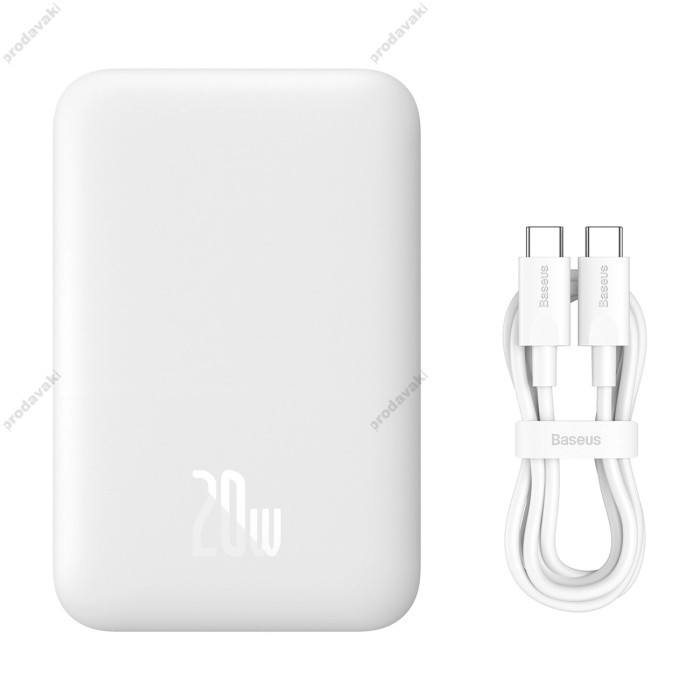 Повербанк портативний акумулятор Power bank Baseus Airpow Magnetic магнітний 20W 6000mAh White P10022807213-00