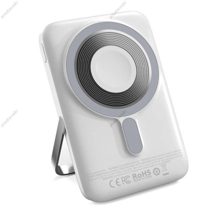 Повербанк портативний акумулятор Power bank Wiwu Wi-P018 Magnetic MagSafe магнітний 10000 mAh White