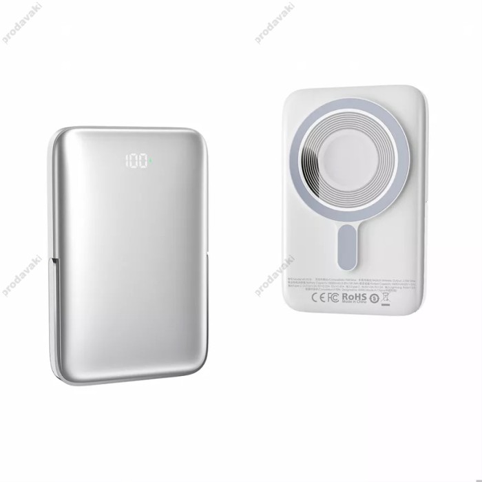 Повербанк портативний акумулятор Power bank Wiwu Wi-P018 Magnetic MagSafe магнітний 10000 mAh White