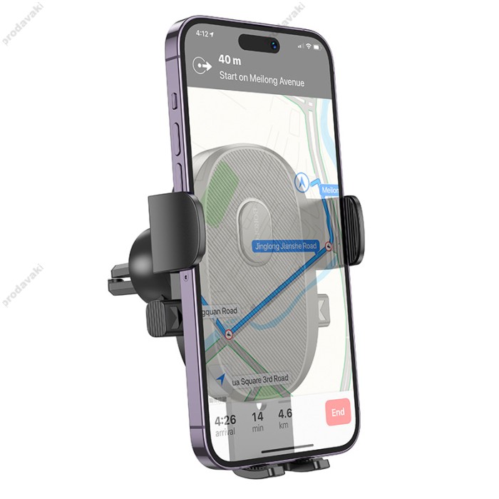 Автомобільний тримач BOROFONE BH92 Grand one-button car holder (air outlet) Black