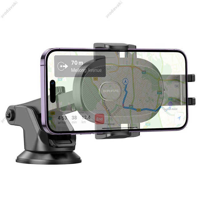 Автомобільний тримач BOROFONE BH93 Grand one-button car holder (center console) Black