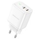 Мережевий зарядний пристрій Borofone BN9 Reacher dual port charger Type-C cable 35W White