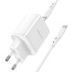 Мережевий зарядний пристрій Borofone BN9 Reacher dual port charger Type-C cable 35W White