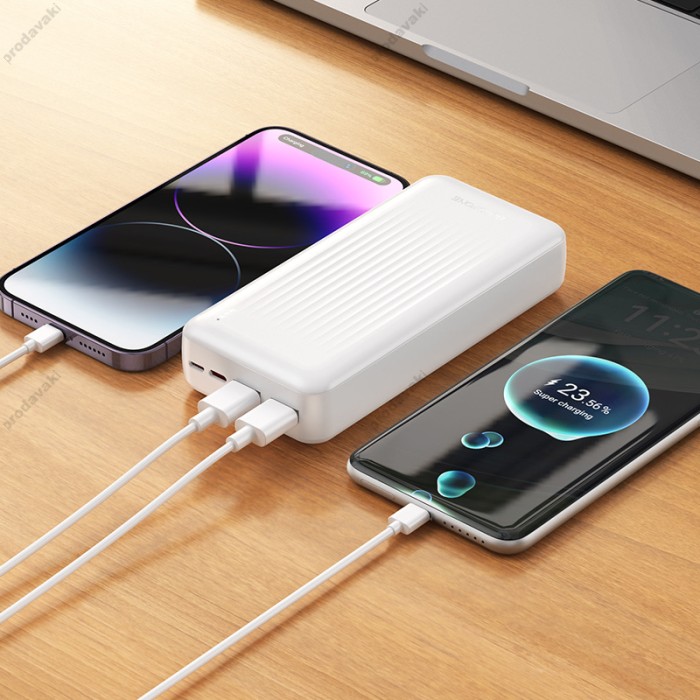 Повербанк портативний акумулятор Power bank Borofone BJ80A Clever 22.5W+PD20W 20000 mAh White