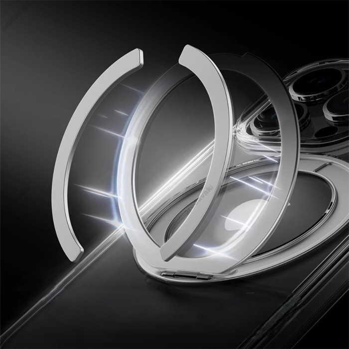 Чохол ROCK Crystal Rotating with Magnetic (Foldable Bracket) for iPhone 16 Pro Transparent