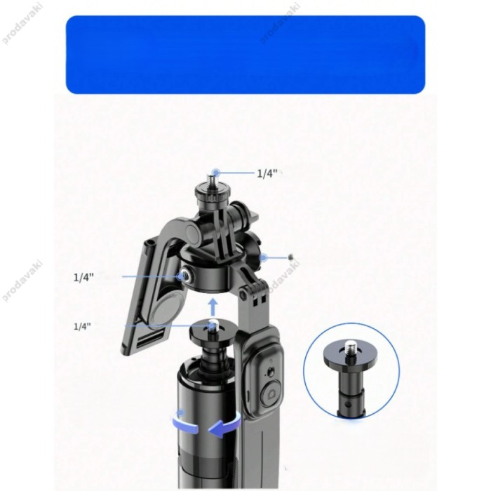 Монопод-трипод Monopod Tripod CH C08 Button Bluetooth 2.02m Black