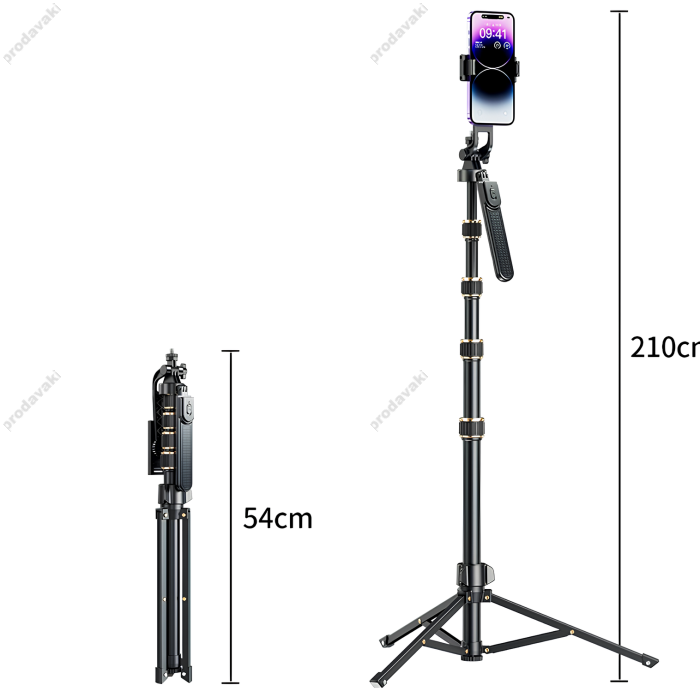 Монопод-трипод Tripod Stand Multifunctional CH A1588 Bluetooth з пультом 2.10m ¼ Black