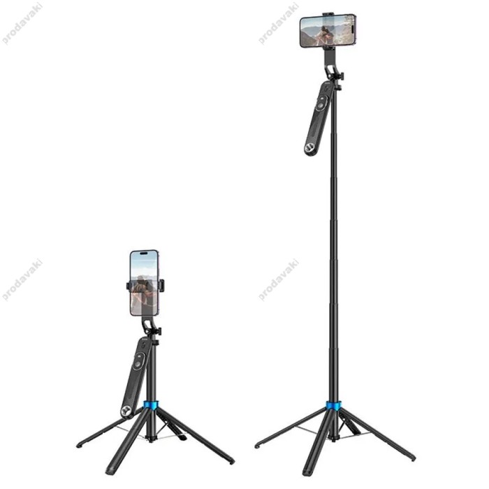 Монопод-трипод HOCO K22 Handy aluminum alloy anti-shake live broadcast holder 1.75m Black