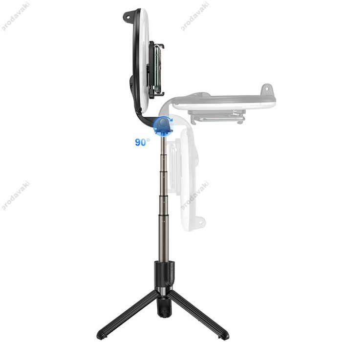 Монопод-трипод кільцева Лампа Hoco LV03 Showfull fill light live broadcast holder 0.92m Black