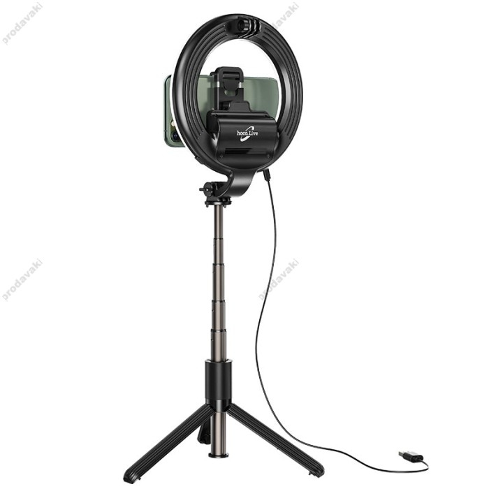 Монопод-трипод кільцева Лампа Hoco LV03 Showfull fill light live broadcast holder 0.92m Black