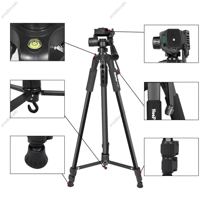 Штатив-трипод Tripod Stand Multifunctional Neepho NP-8840 1.70m Black
